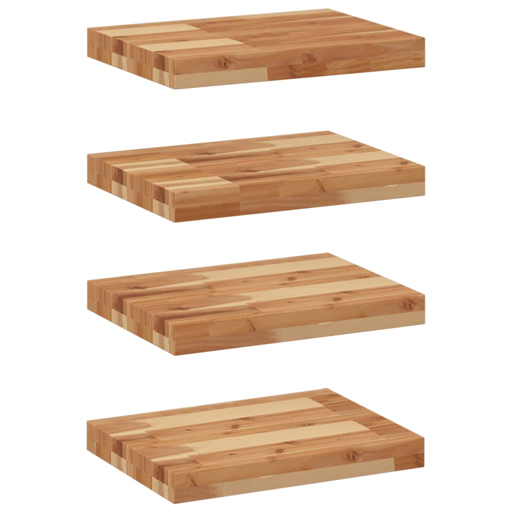 Vidaxl wandschappen 4 st zwevend olieafwerking 60x30x4 cm acaciahout