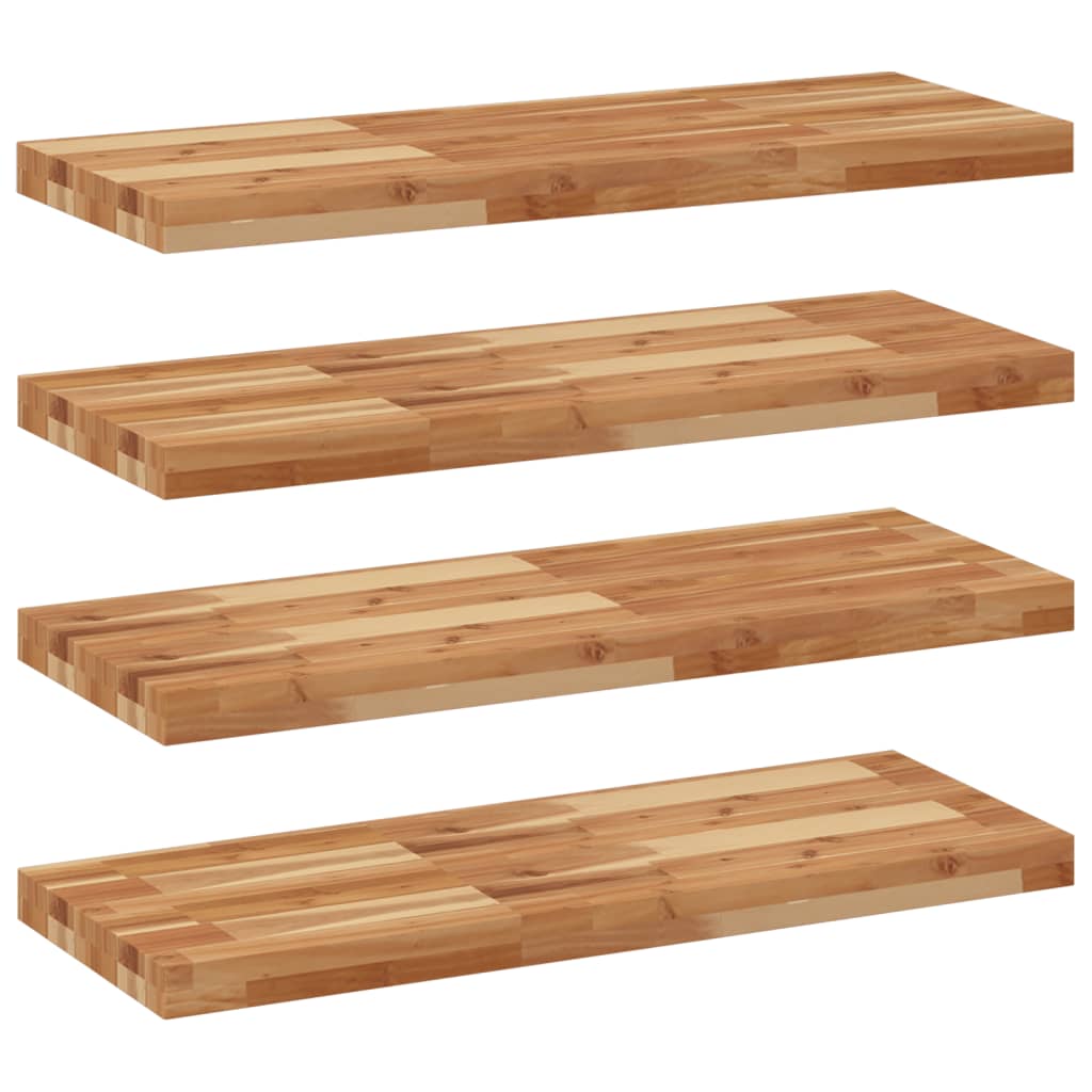 Vidaxl wandschappen 4 st zwevend olieafwerking 80x30x4 cm acaciahout