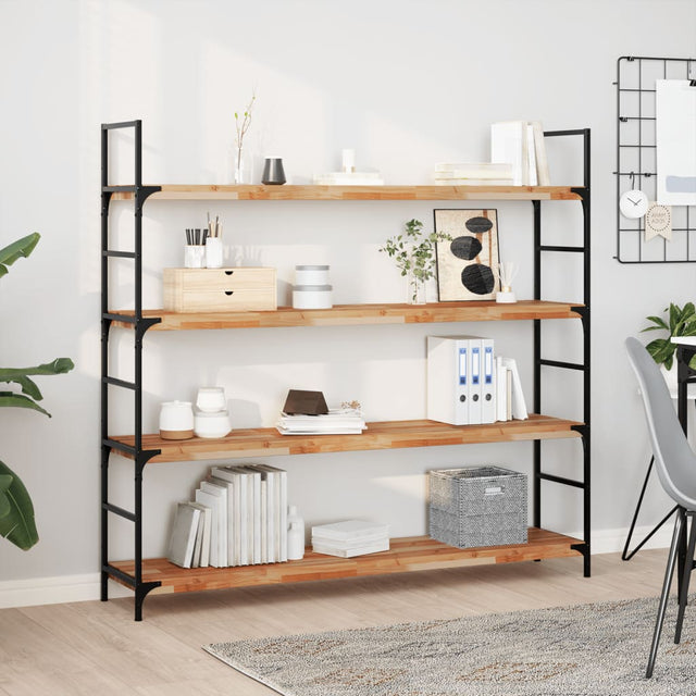 Vidaxl wandschappen 2 st zwevend olieafwerking 120x30x4 cm acaciahout