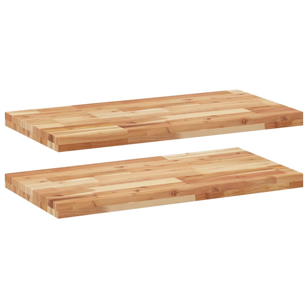 Vidaxl wandschappen 2 st zwevend olieafwerking 80x40x4 cm acaciahout