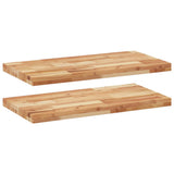 Vidaxl wandschappen 2 st zwevend olieafwerking 80x40x4 cm acaciahout