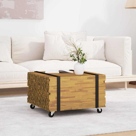 Vidaxl salontafel bruin 60 x 60 x 38 cm massief teakhout