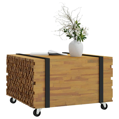 Vidaxl salontafel bruin 60 x 60 x 38 cm massief teakhout