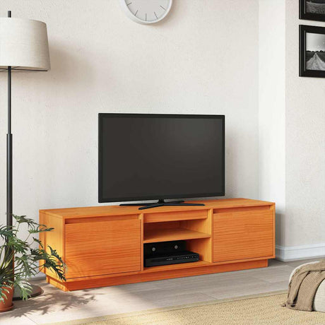 Vidaxl tv-meubel 140x35x40 cm massief grenenhout wasbruin