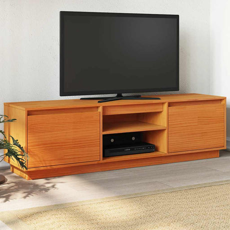 Vidaxl tv-meubel 140x35x40 cm massief grenenhout wasbruin