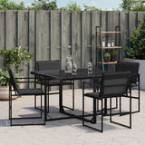 Vidaxl tuinstoelen 4 st met kussens staal en textileen zwart