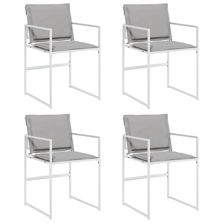 Vidaxl tuinstoelen 4 st met kussens staal en textileen wit