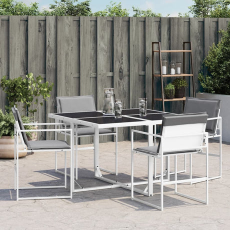 Vidaxl tuinstoelen 4 st met kussens staal en textileen wit