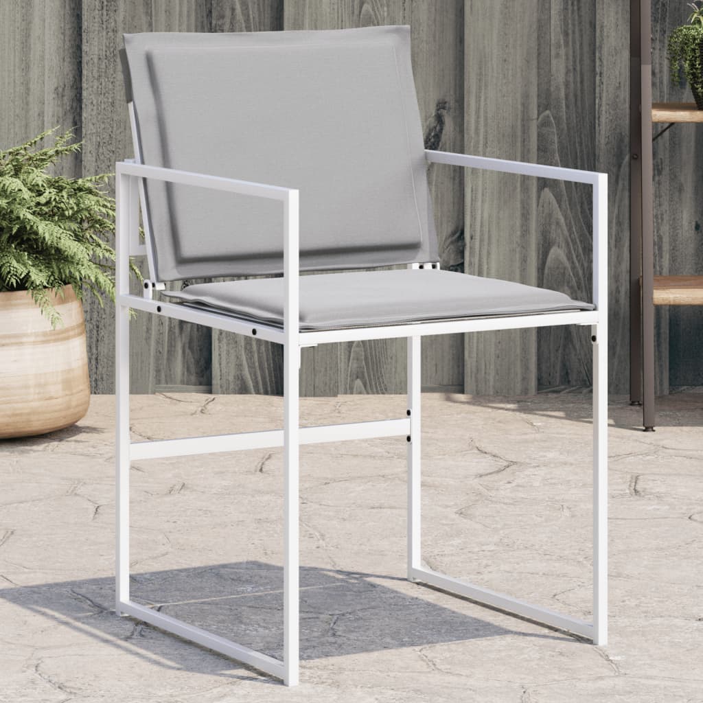 Vidaxl tuinstoelen 4 st met kussens staal en textileen wit