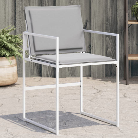 Vidaxl tuinstoelen 4 st met kussens staal en textileen wit