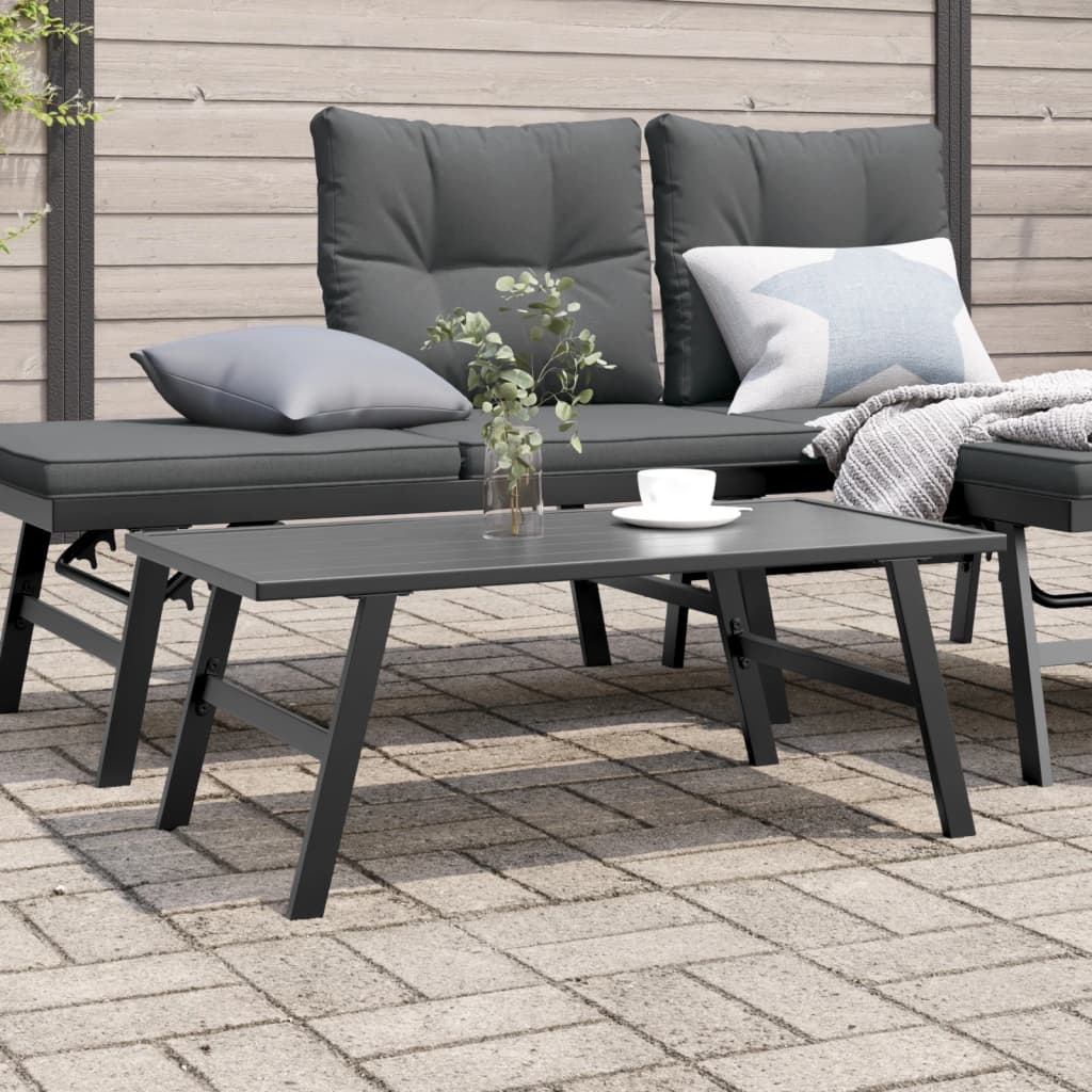 Vidaxl tuintafeltje 90x45x35 cm gepoedercoat staal zwart