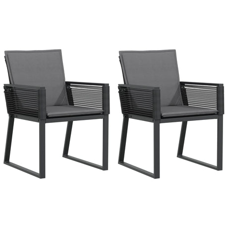 Vidaxl tuinstoelen 2 st met kussens poly rattan zwart