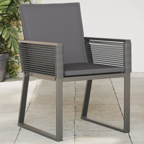 Vidaxl tuinstoelen 2 st met kussens poly rattan zwart