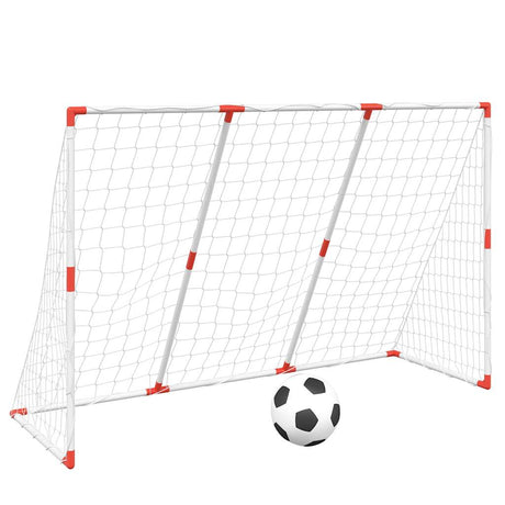 VidaXL Kinderfußballtor mit Bällen 2-in-1 184x64x124 cm weiß