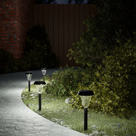 Vidaxx Gartenwegbeleuchtung 12 Stück Solar mit Erdspießen weiß