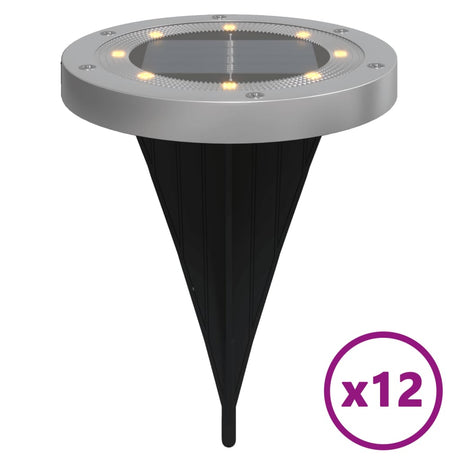 Vidaxx Bodenlampen 12 Stück Solar mit Erdspießen warmweiß