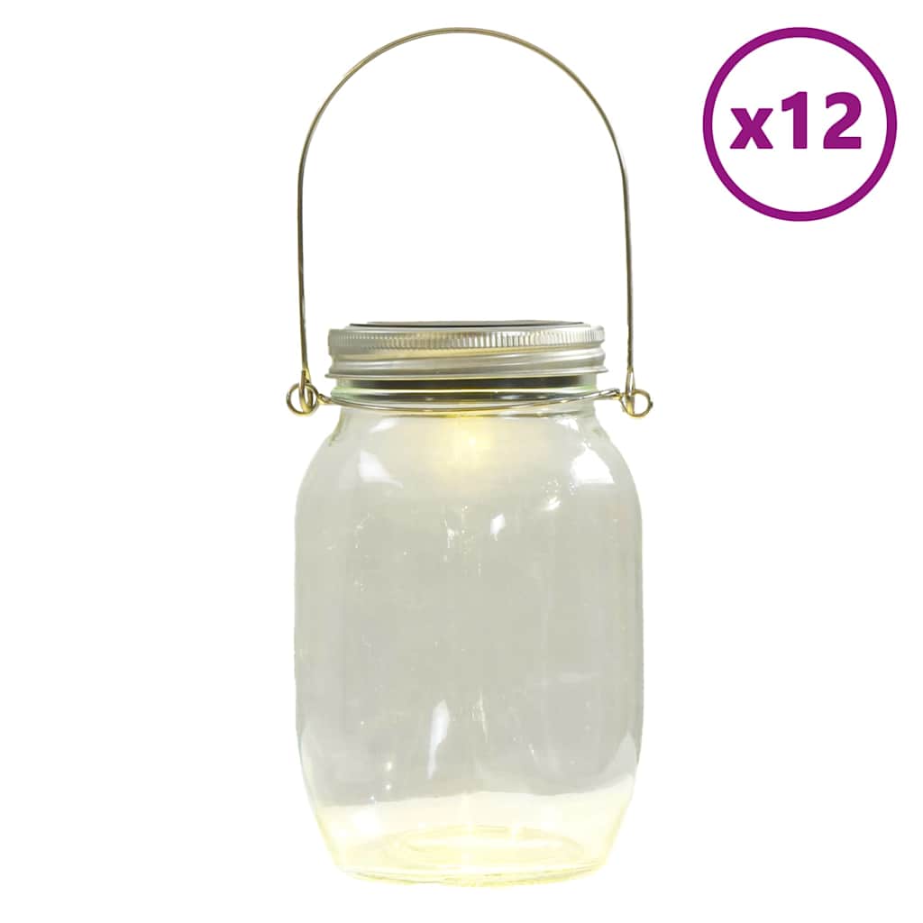VidaXL Gartenlaternen 12 Stück Glas warmweiß
