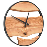 Vidaxx Wanduhr ø35 cm Eisen und Olivenholz braun