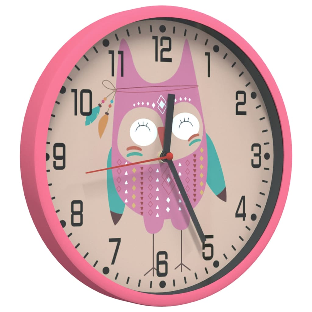 VidaXL-Wanduhr ø25,5 cm, Polystyrol und rosa Glas
