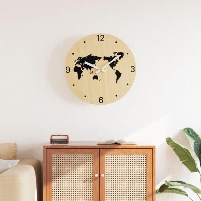 Vidaxx-Wanduhr ø30 cm aus handgefertigtem Holz in Gelb und Schwarz