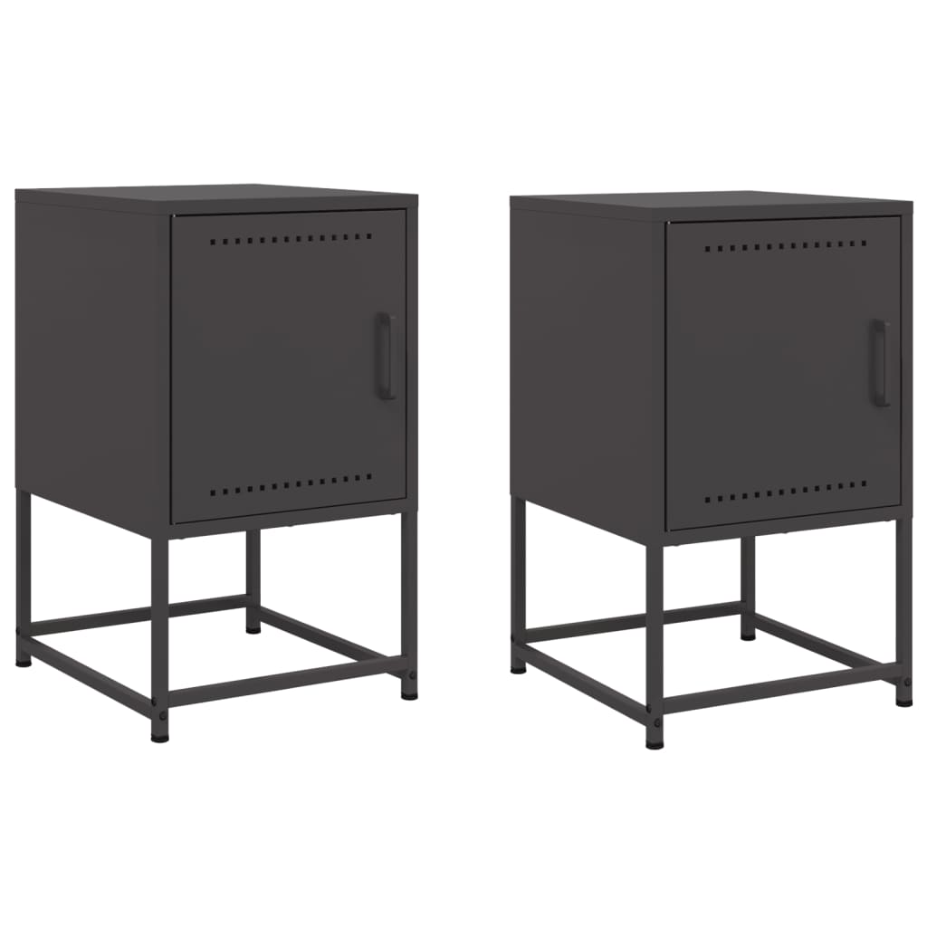 Vidaxl nachtkastjes 2 st 36x39x60,5 cm staal zwart