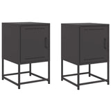 Vidaxl nachtkastjes 2 st 36x39x60,5 cm staal zwart