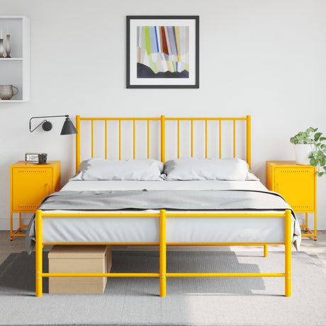 Vidaxl nachtkastjes 2 st 36x39x60,5 cm staal mosterdgeel
