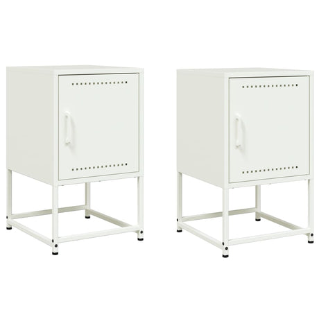 Vidaxl nachtkastjes 2 st 36x39x60,5 cm staal wit