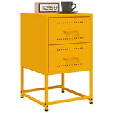 Vidaxl nachtkastjes 2 st 36x39x60,5 cm staal mosterdgeel