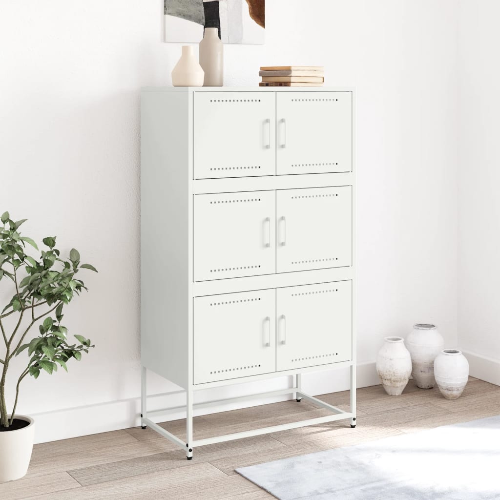 Vidaxl dressoir 68,5x38,5x123,5 cm staal wit
