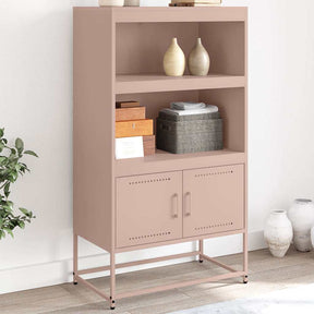 Vidaxl hoge kast 68,5x38,5x123,5 cm staal roze