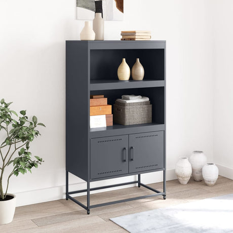 Vidaxl hoge kast 68,5x38,5x123,5 cm staal antracietkleurig