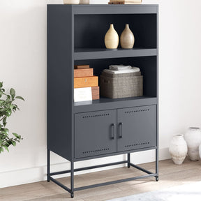 Vidaxl hoge kast 68,5x38,5x123,5 cm staal antracietkleurig