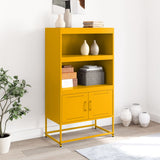 Vidaxl hoge kast 68,5x38,5x123,5 cm staal mosterdgeel