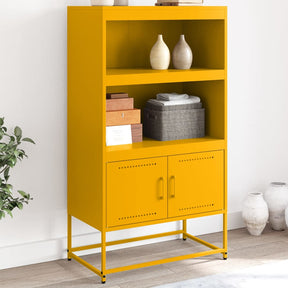 Vidaxl hoge kast 68,5x38,5x123,5 cm staal mosterdgeel