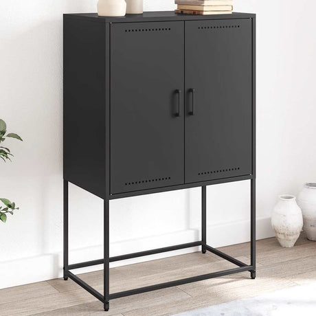 Vidaxl hoge kast 68,5x38,5x107 cm staal zwart
