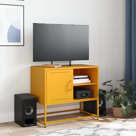 Vidaxl tv-meubel 68x39x60,5 cm staal mosterdgeel