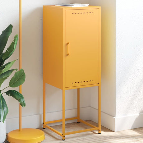 Vidaxl hoge kast 36x39x107 cm staal mosterdgeel