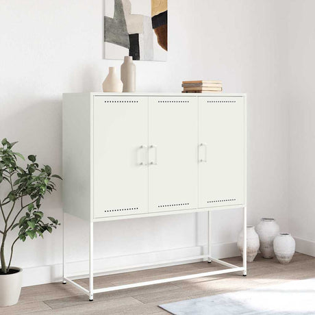 Vidaxl hoge kast 100,5x39x107 cm staal wit