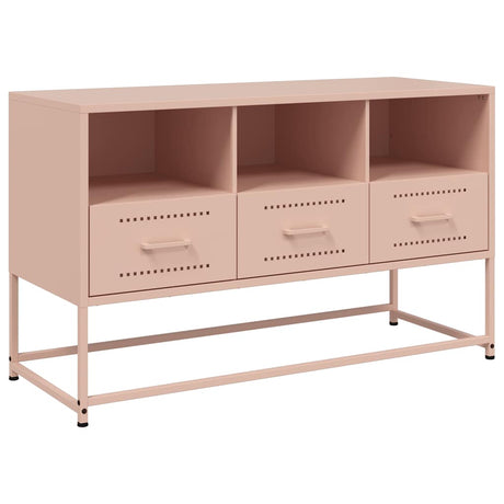 Vidaxl tv-meubel 100,5x39x60,5 cm staal roze