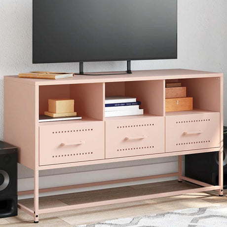 Vidaxl tv-meubel 100,5x39x60,5 cm staal roze
