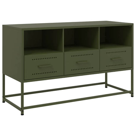 Vidaxl tv-meubel 100,5x39x60,5 cm staal olijfgroen