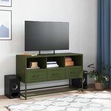 Vidaxl tv-meubel 100,5x39x60,5 cm staal olijfgroen