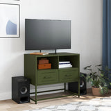 Vidaxl tv-meubel 68x39x60,5 cm staal olijfgroen