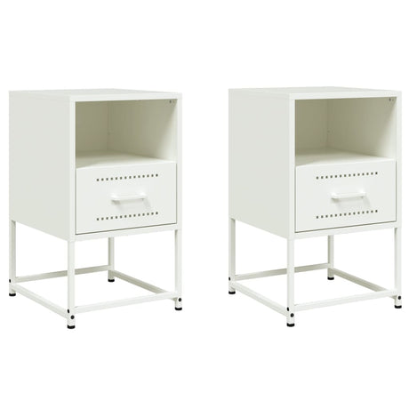 Vidaxl nachtkastjes 2 st 36x39x60,5 cm staal wit