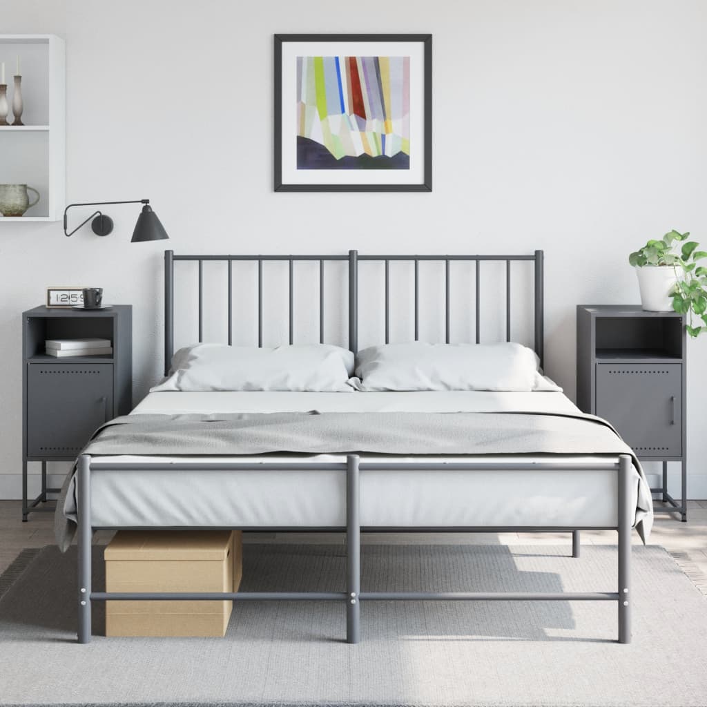 Vidaxl nachtkastjes 2 st 36x39x78 cm staal antracietkleurig
