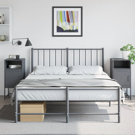 Vidaxl nachtkastjes 2 st 36x39x78 cm staal antracietkleurig
