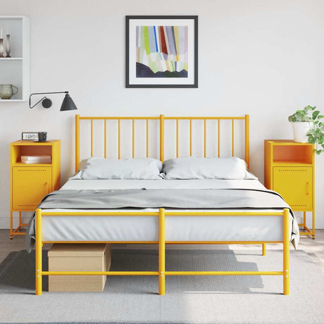 Vidaxl nachtkastjes 2 st 36x39x78 cm staal mosterdgeel