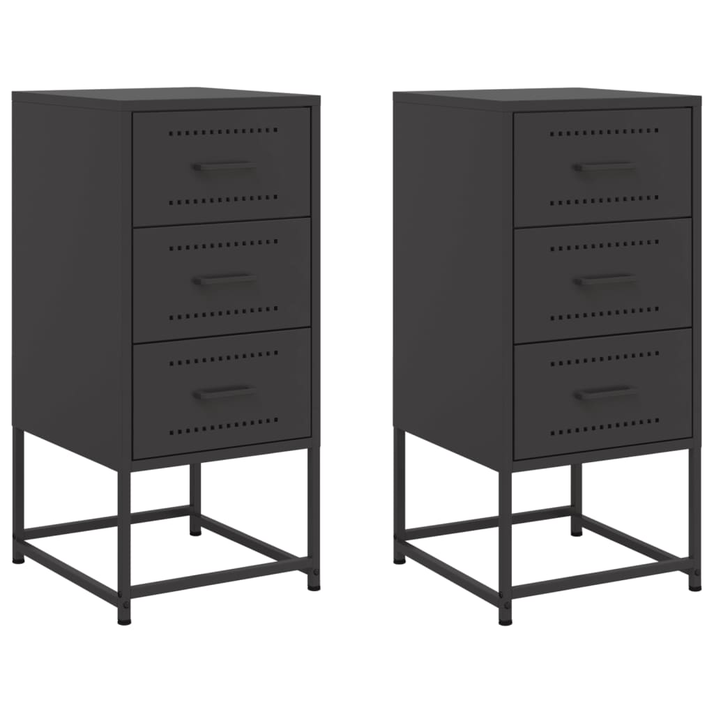 Vidaxl nachtkastjes 2 st 36x39x78 cm staal zwart