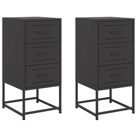 Vidaxl nachtkastjes 2 st 36x39x78 cm staal zwart